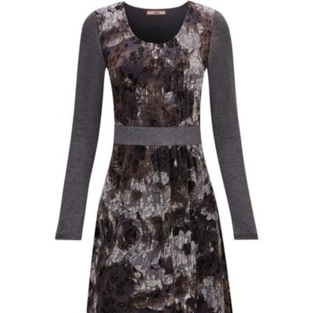 Joe Browns gray and black flocked wilderness dress UK 18 USA 14